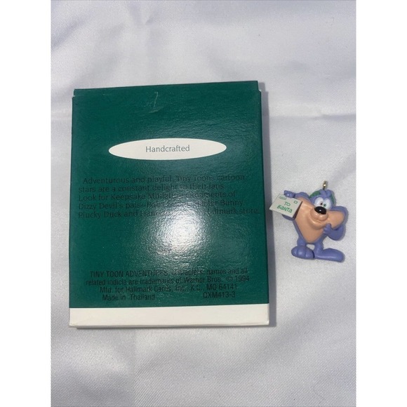 1994 Miniature Hallmark Keepsake Tiny Toon Adventures Dizzy Devil Santa Letter - Picture 2 of 4